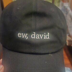 Mens schitts creek "ew david" black adjustable baseball hat adjustable o/s